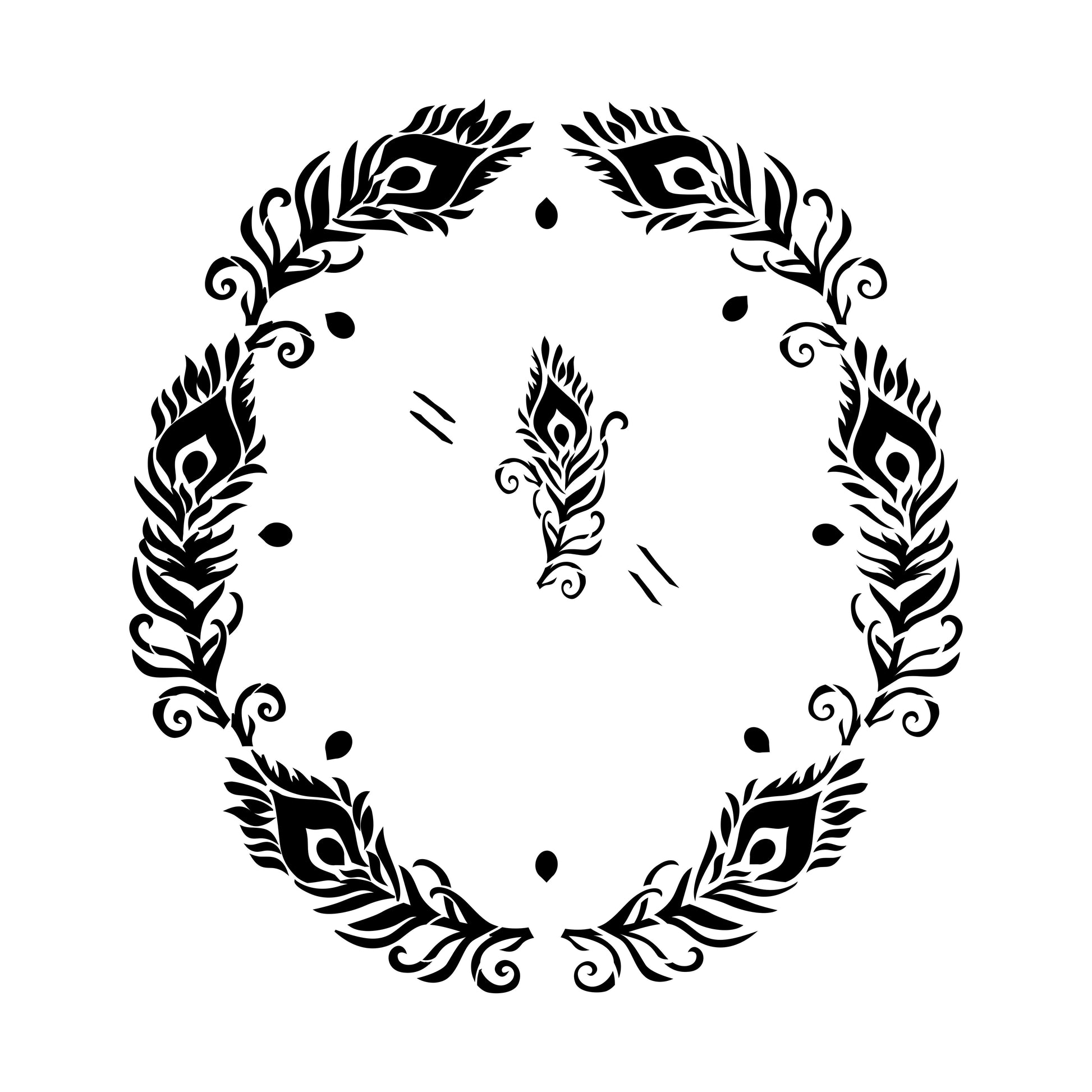 Peacock Feathers hat burning design