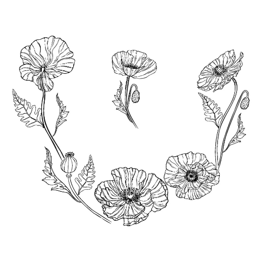 Poppies hat burning design