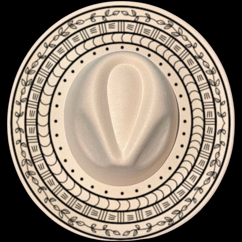 Rings design on a wide brim hat