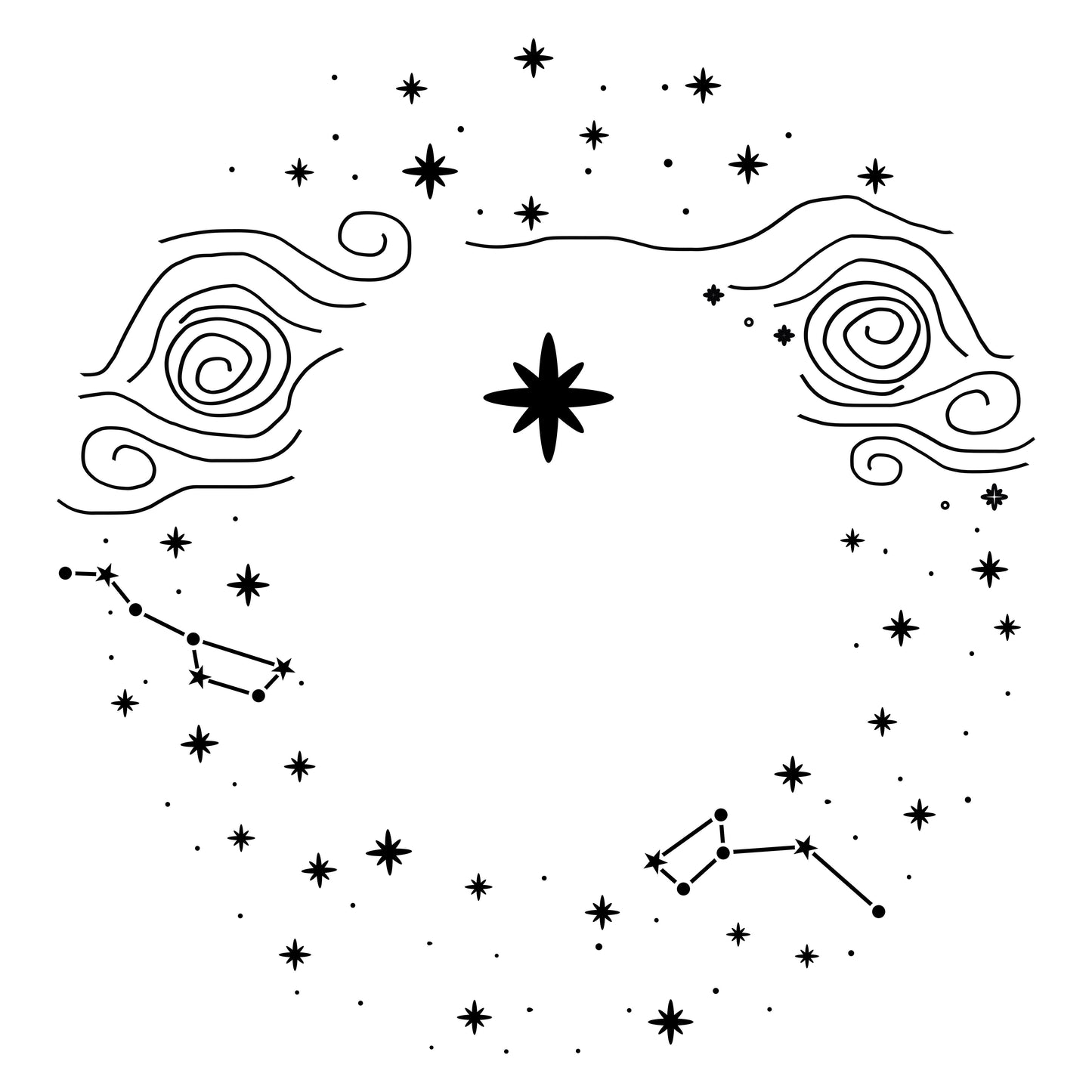 Starry Sky Boho hat burning design