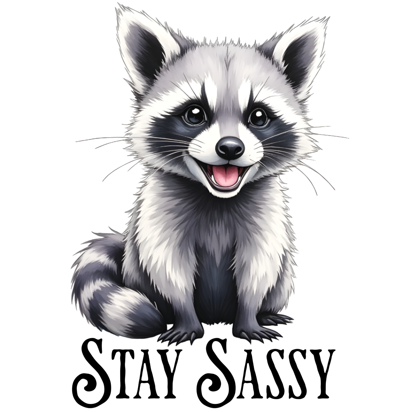 Stay Sassy raccoon png digital design