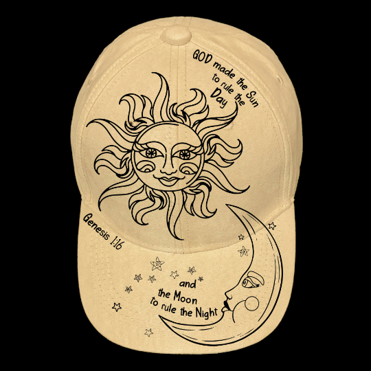 Sun And Moon design on a baseball cap