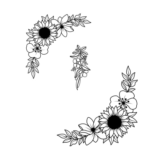 Sunflower Bouquet hat burning design