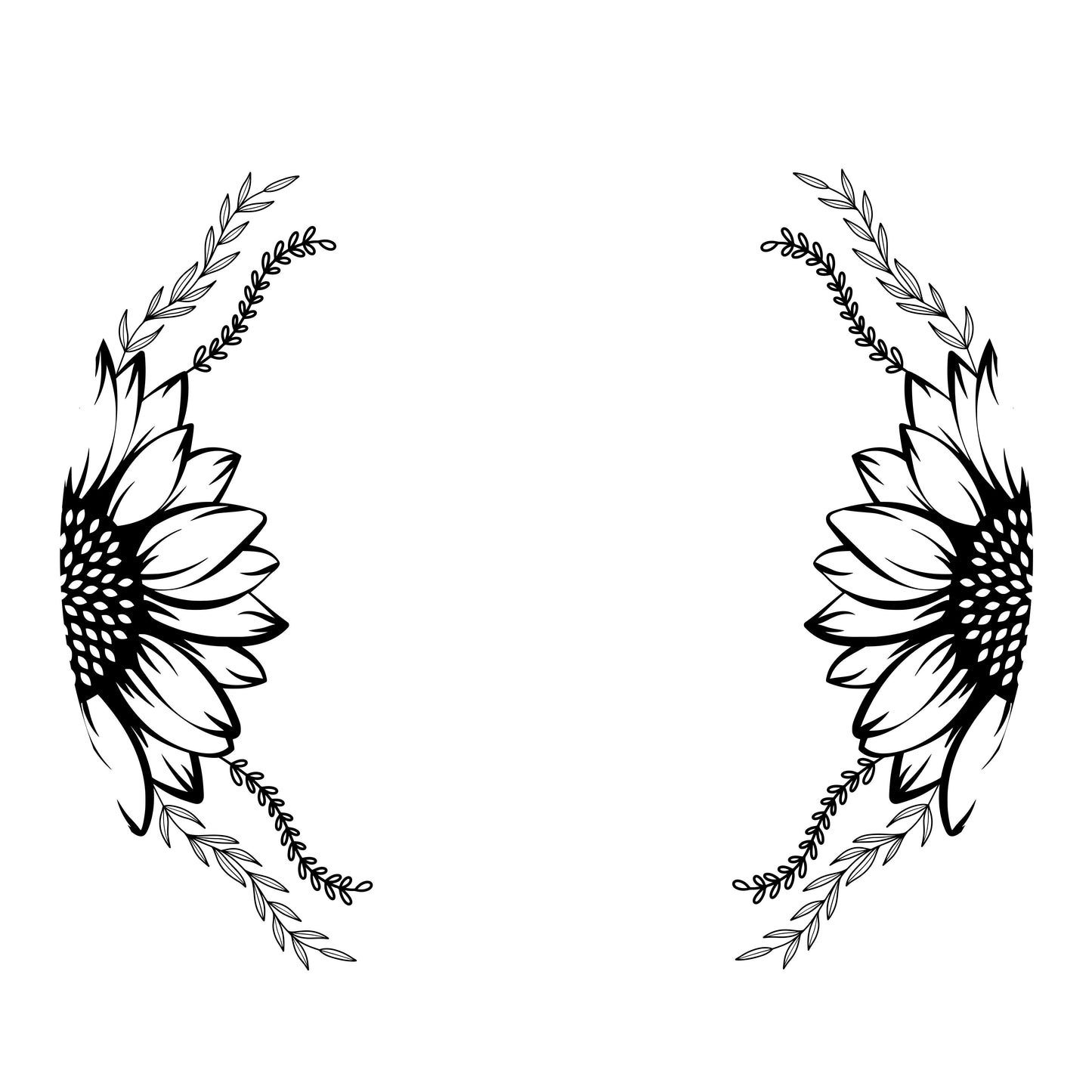 Sunflower Laurel Wreath hat burning design