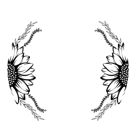 Sunflower Laurel Wreath hat burning design