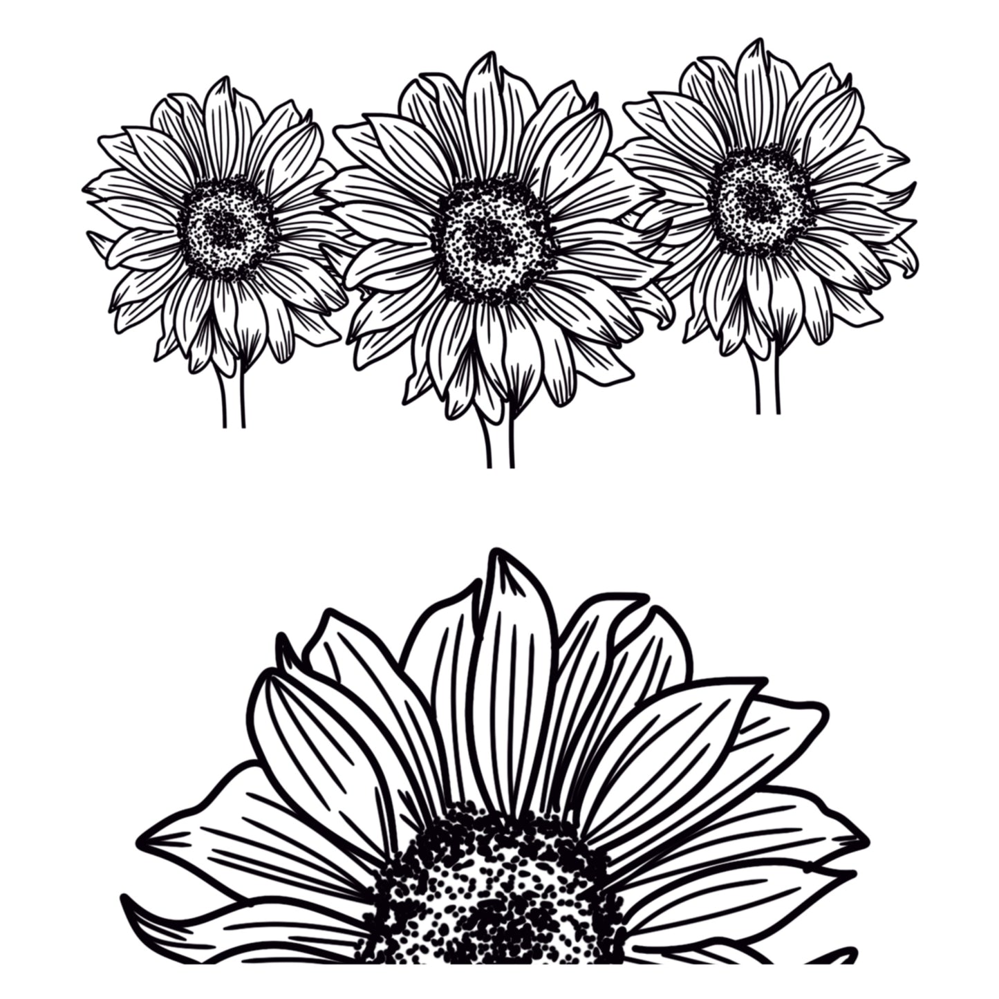 Sunflower Motif hat burning design for baseball hats