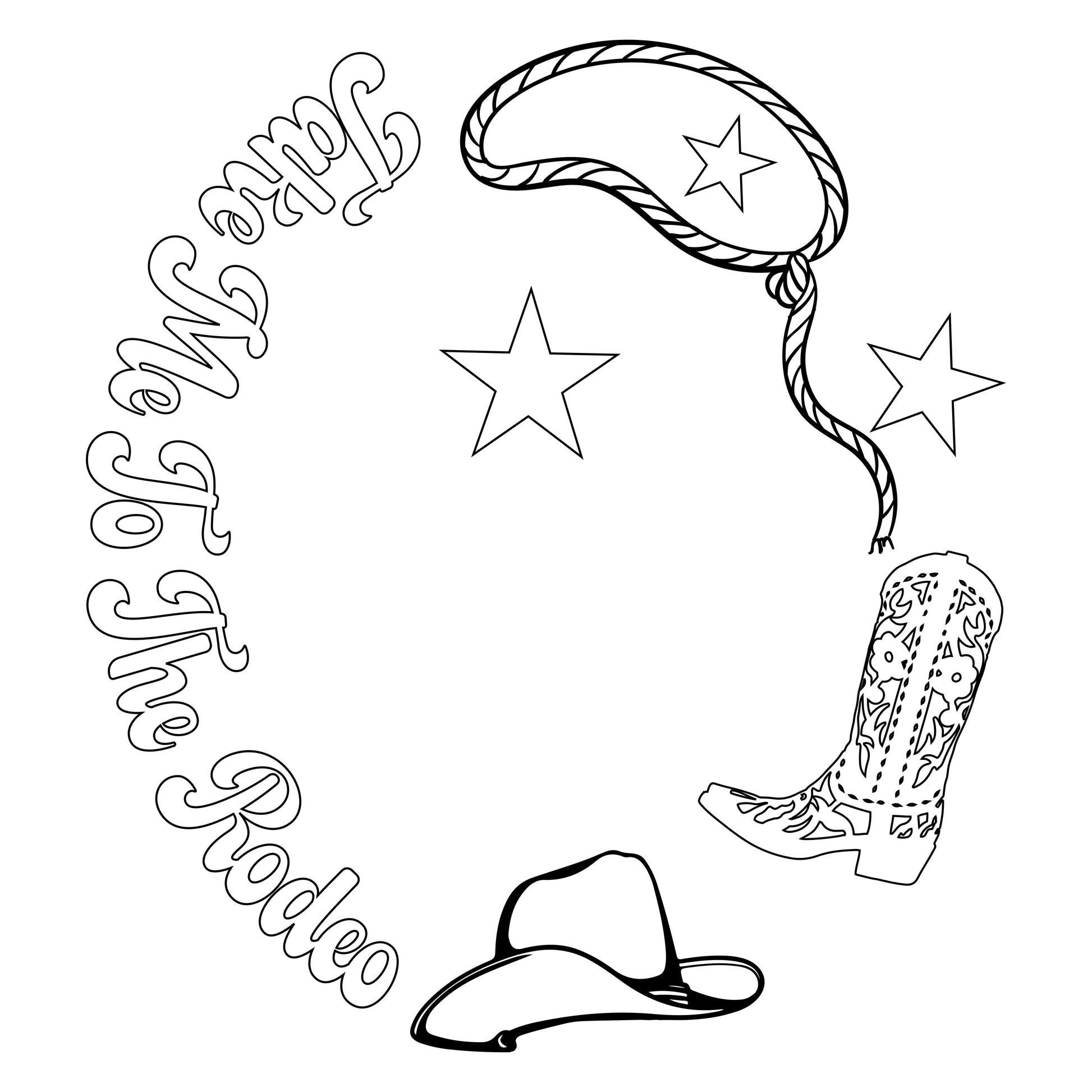 Take Me To The Rodeo hat burning design