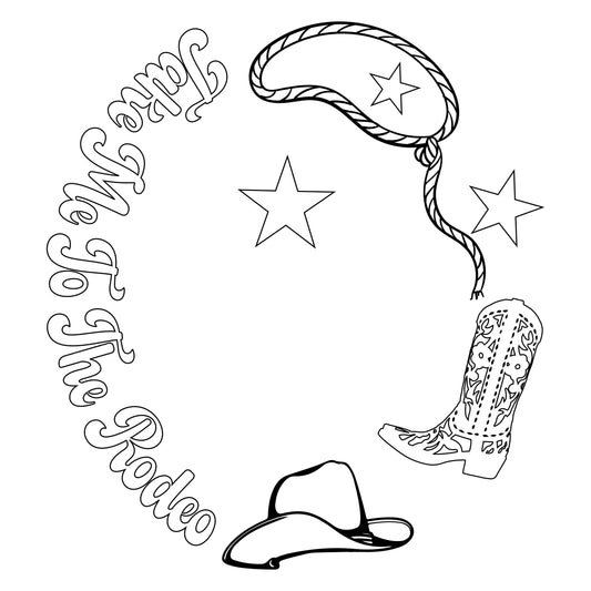 Take Me To The Rodeo hat burning design