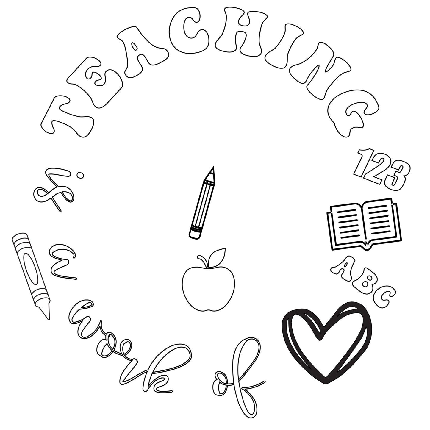 Teaching Is A Work Of Heart hat burning design