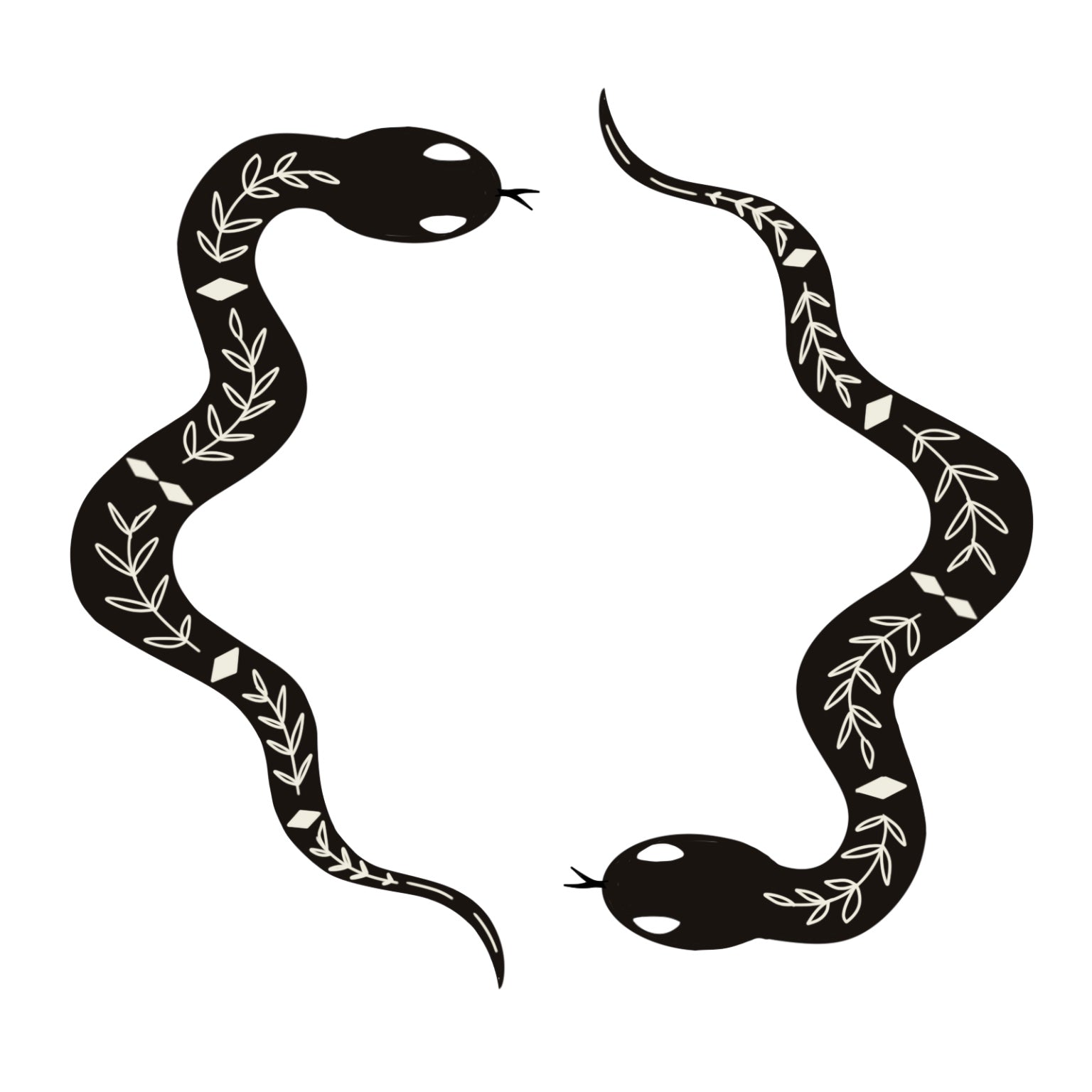 Two Snakes hat burning design