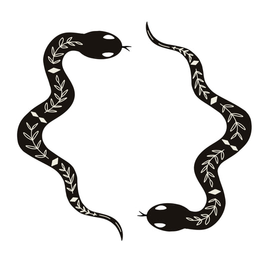 Two Snakes hat burning design