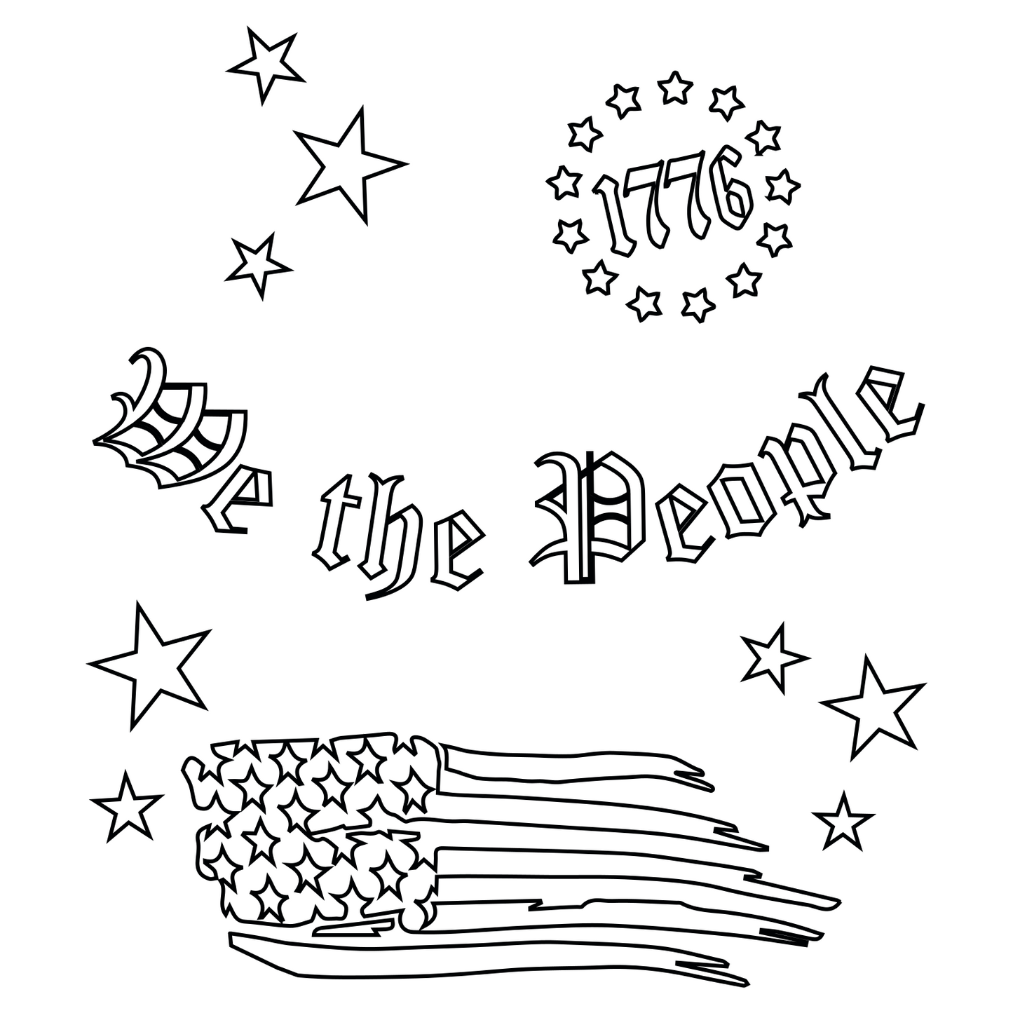 We The People baseball hat burning design