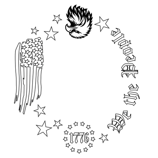 We The People wide hat brim hat burning design