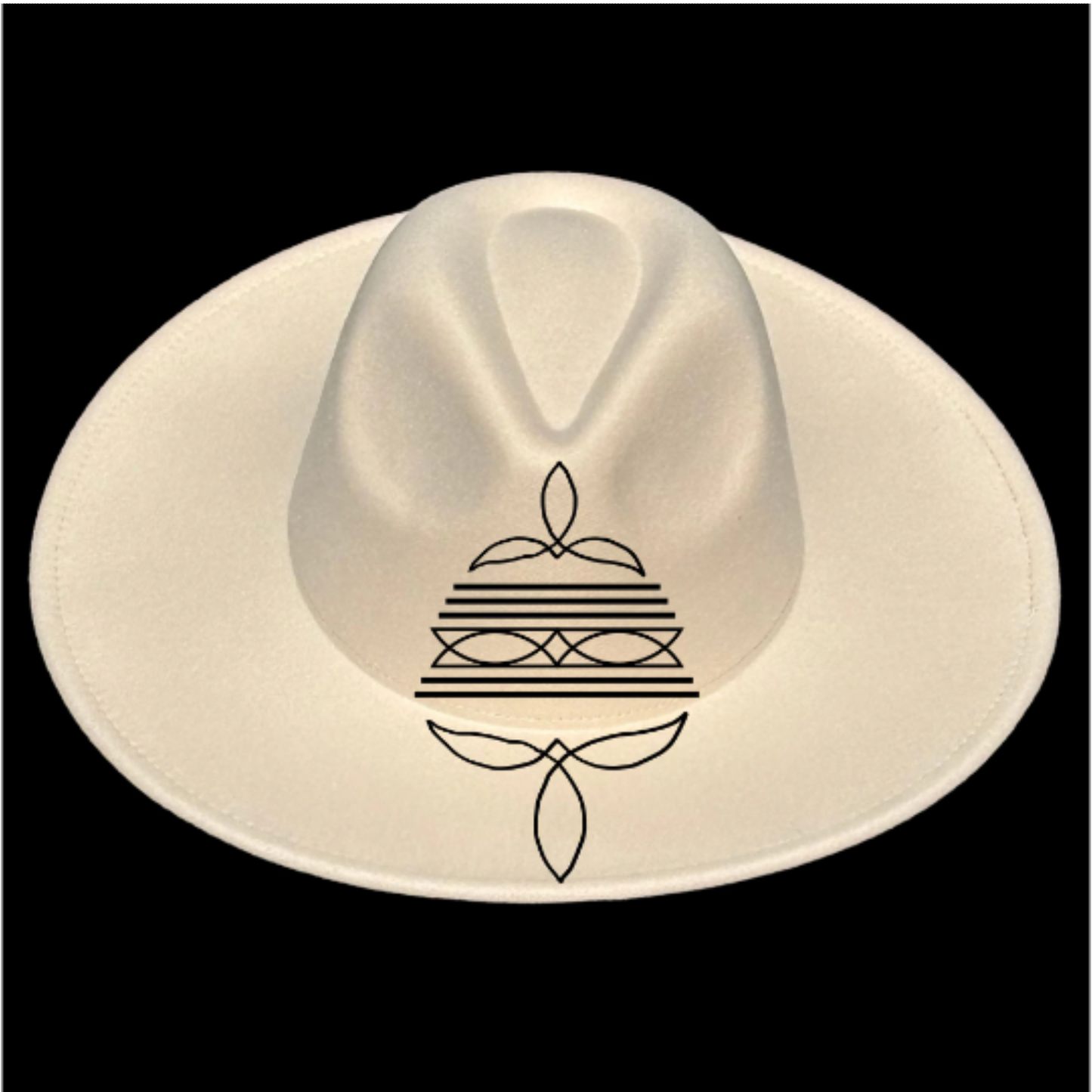 Western Boot Stitches Wide Brim Hat Burning Design SVG PNG