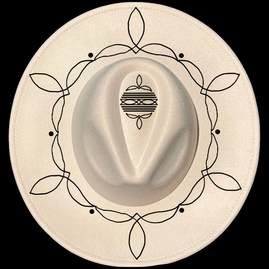 Western Boot Stitches design on a wide brim hat