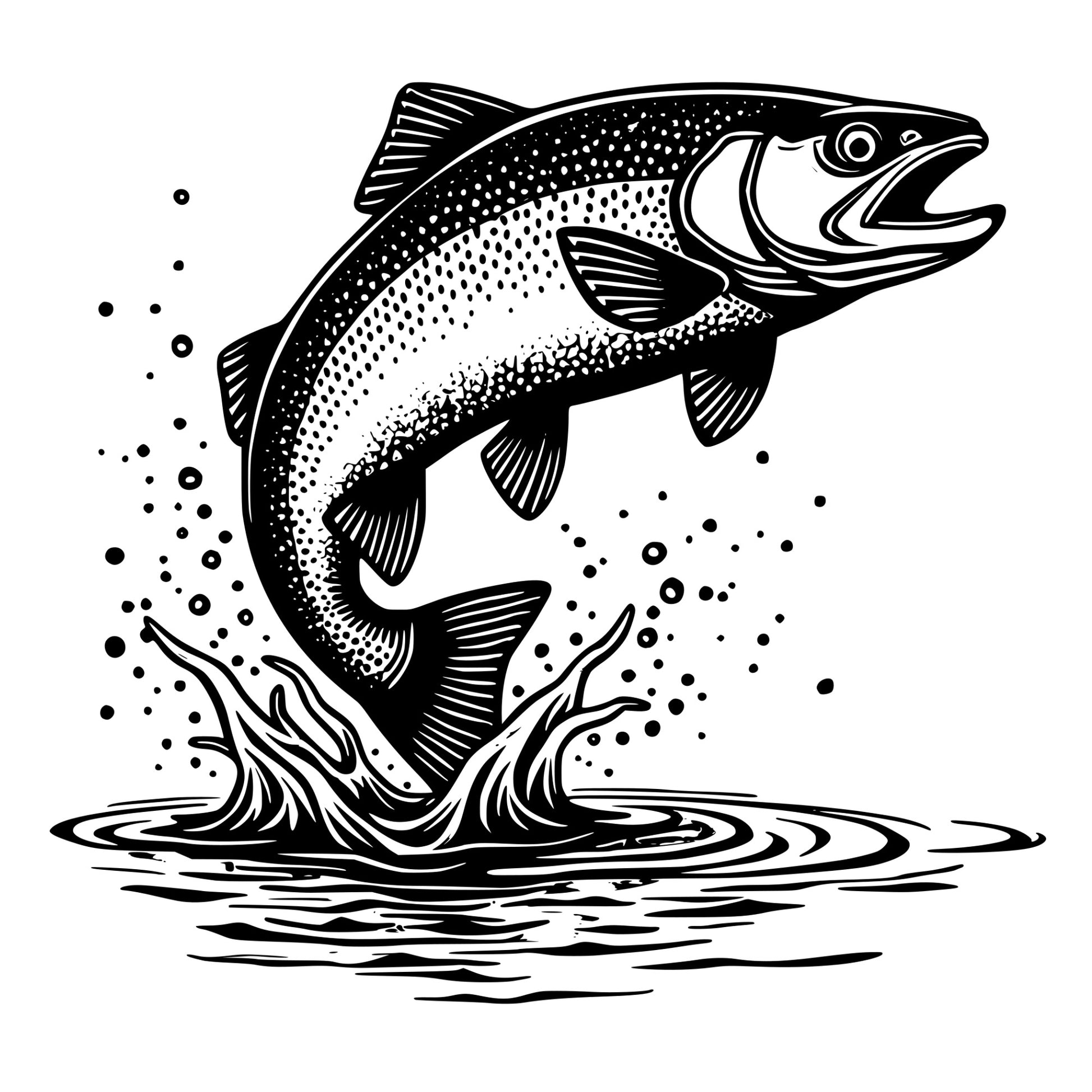 Rainbow Trout Jumping SVG Digital Design