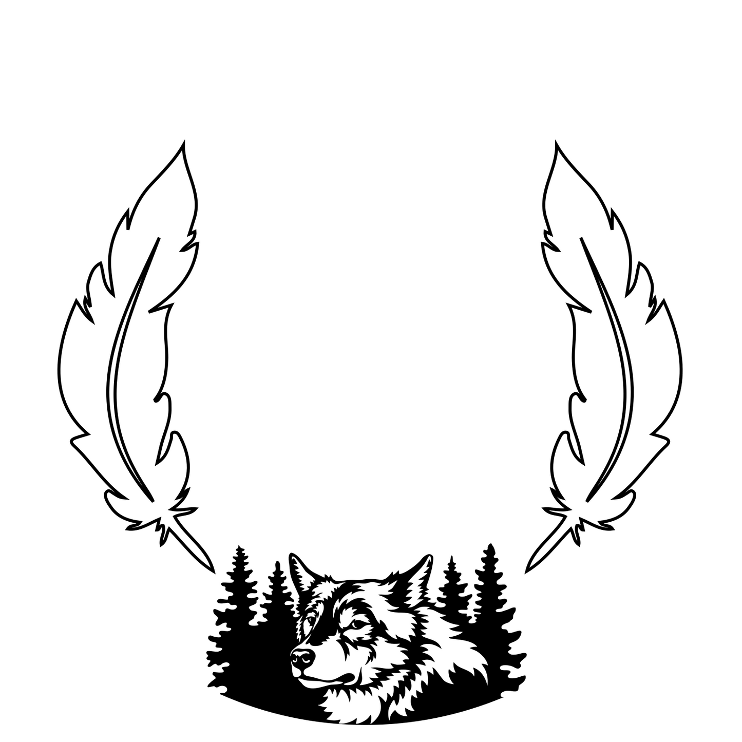 Wolf Feathers hat burning design