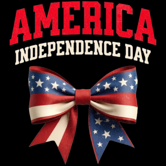 America Independence Day Patriotic Coquette Bow digital design