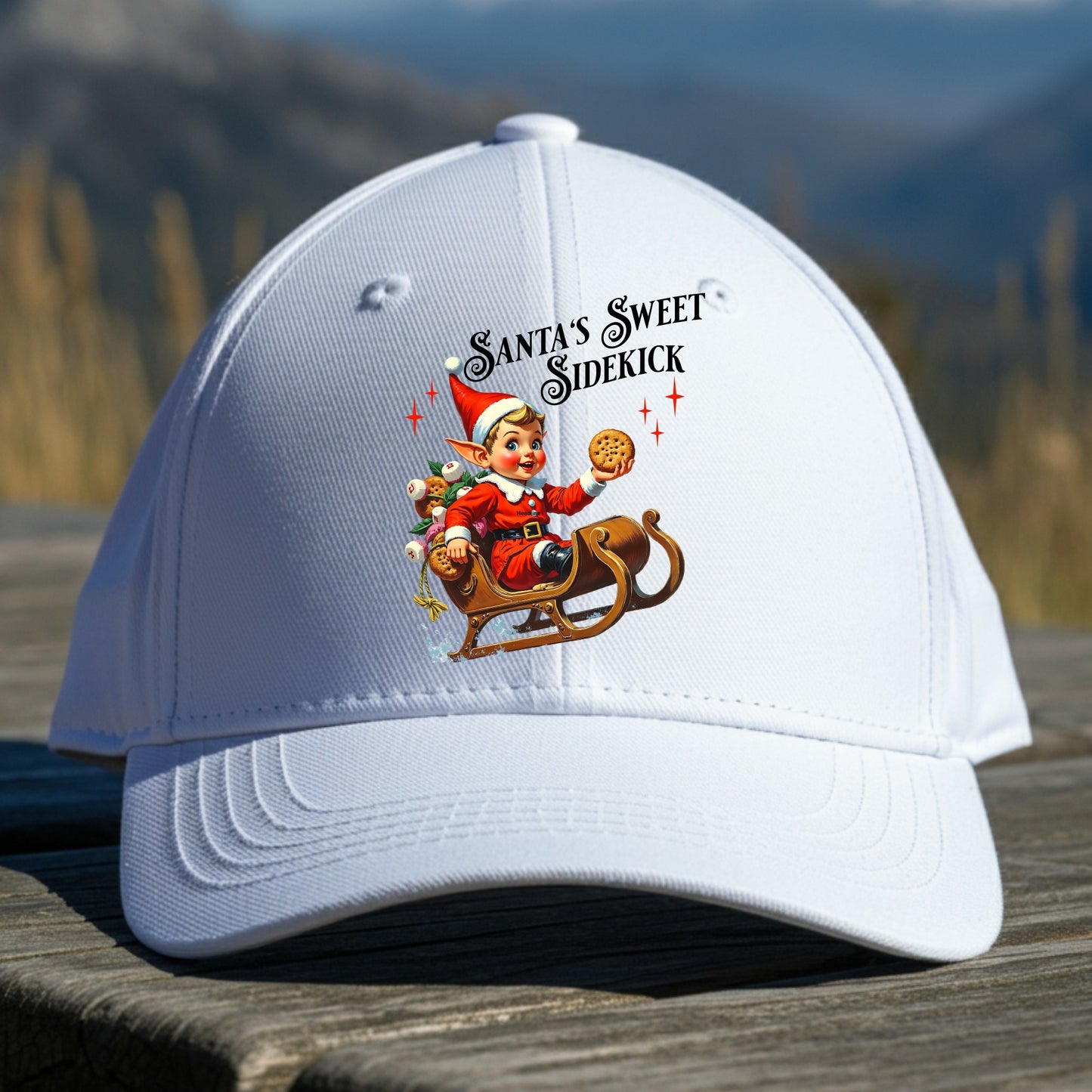 Christmas Elf Sleigh Cookie Vintage Christmas PNG