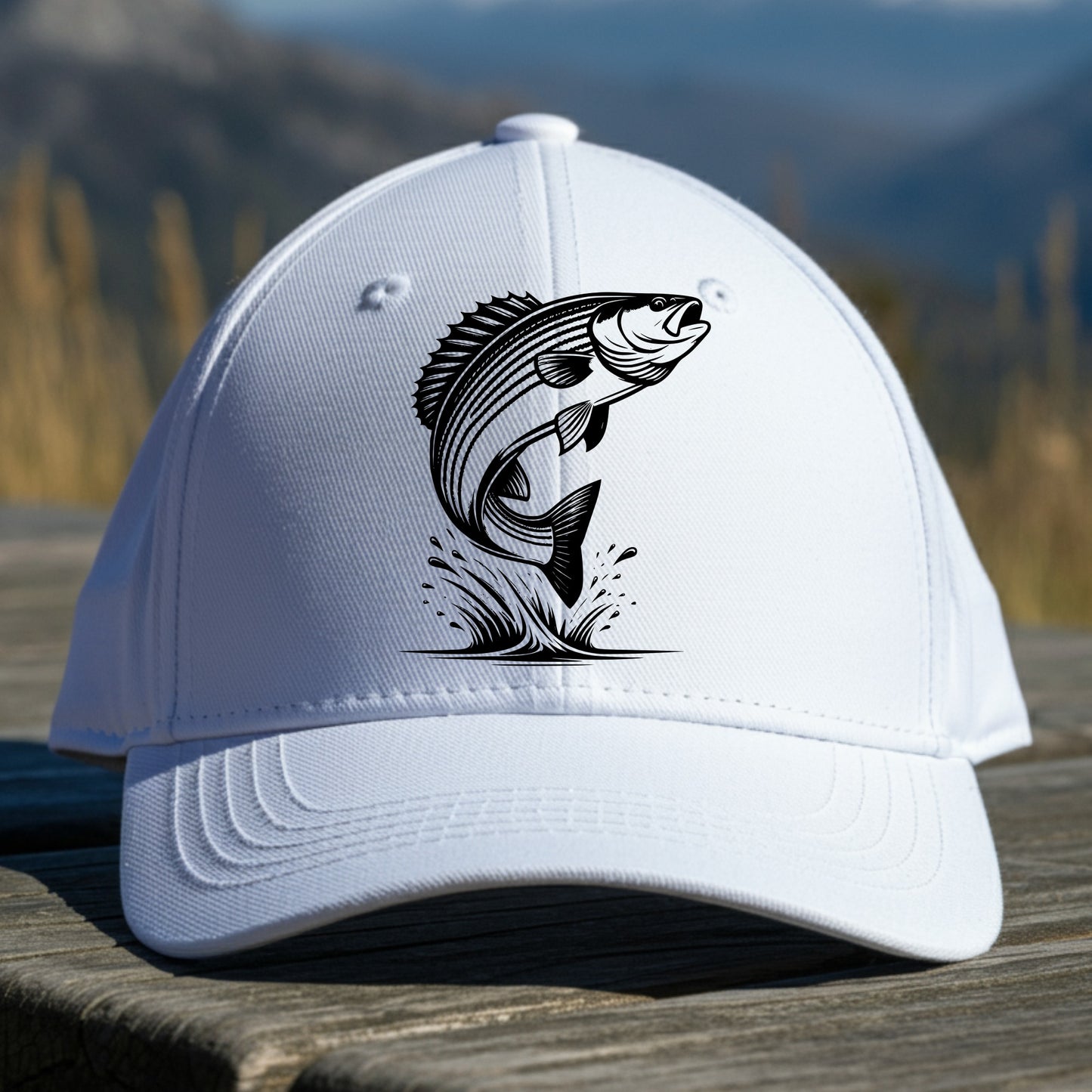 Striped Bass Fish Silhouette Digital Design PNG