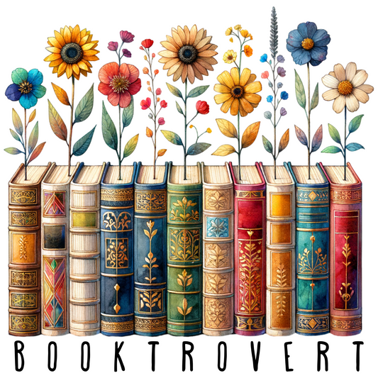 Booktrovert Book Lover PNG Digital Design