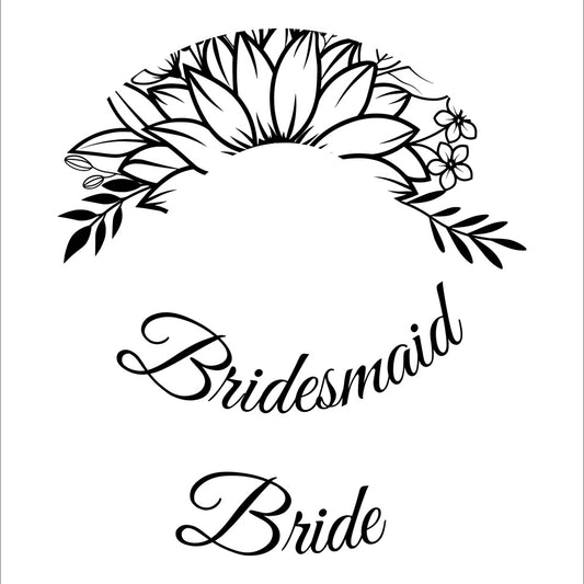 Bride And Bridesmaid hat burning design for wide brim hats