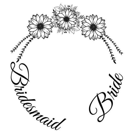 Bride And Bridesmaid hat burning design for wide brim hats