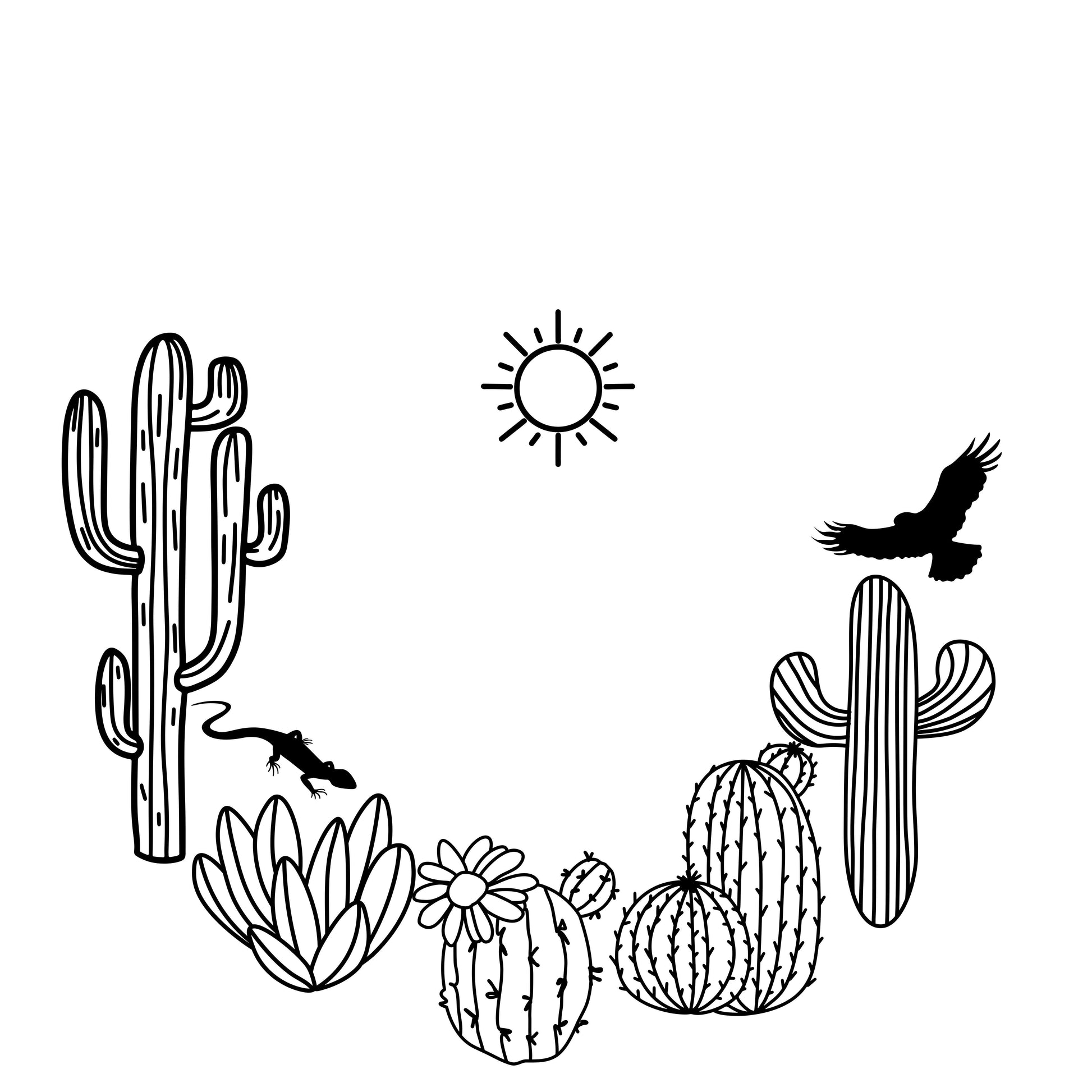 Desert Cactus Hat Burning Design