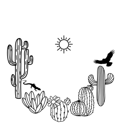 Desert Cactus Hat Burning Design