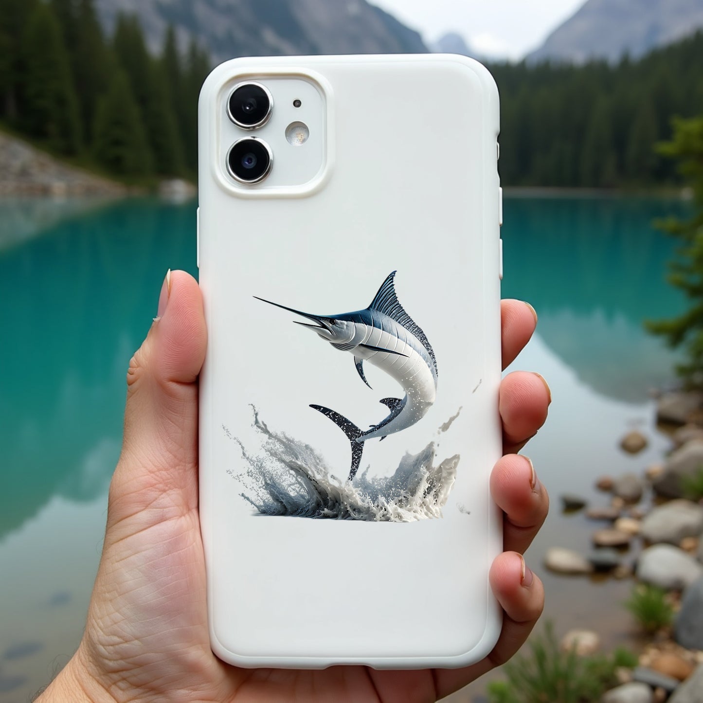 Marlin Leaping Digital Design PNG