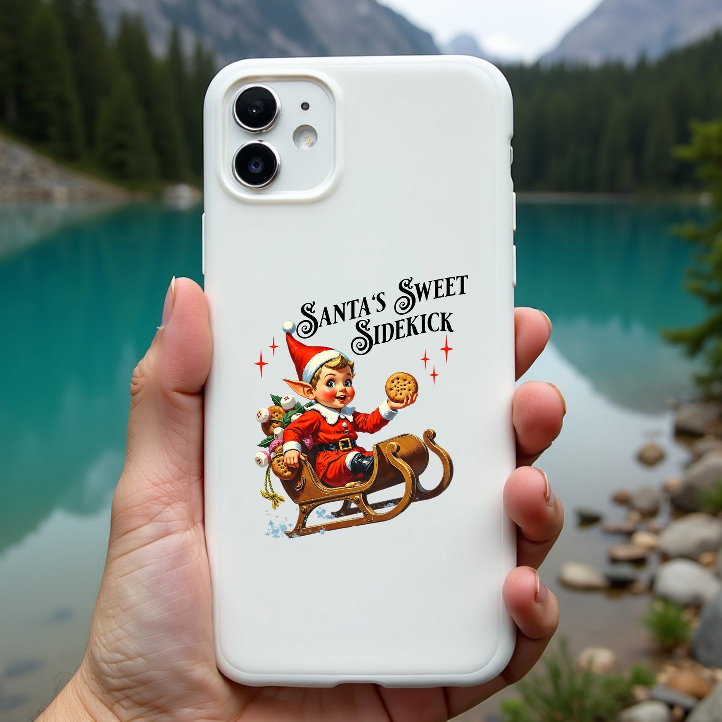 Santa’s Sweet Sidekick | Holiday Tee & Hat Design | Cool Moon Designs