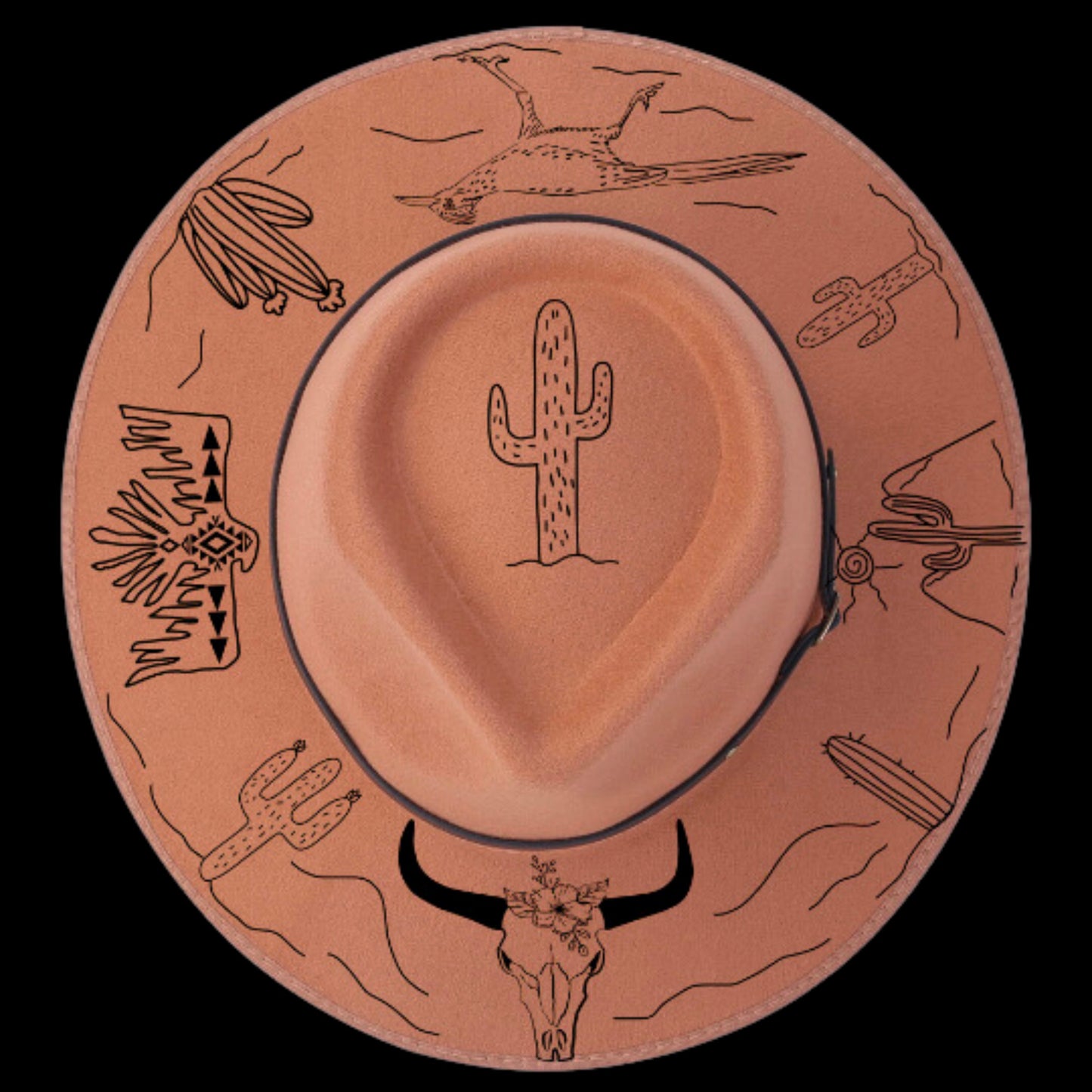 Desert Life Narrow Brim Hat Burning Design SVG PNG