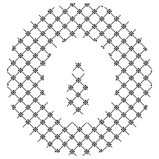 Black dotted lattice pattern on a white background