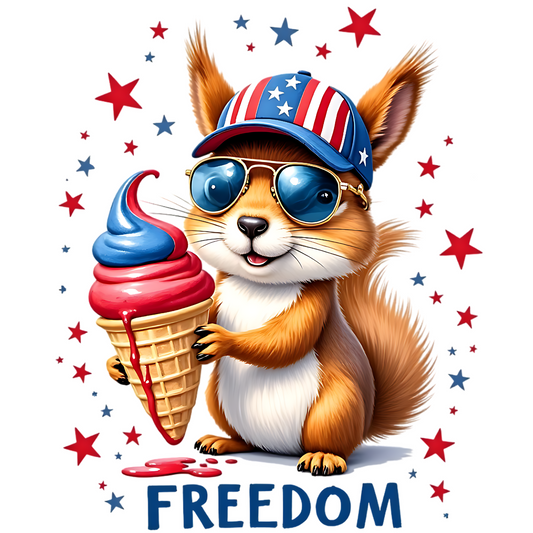 Freedom Squirrel independence day 4th of July digital design
