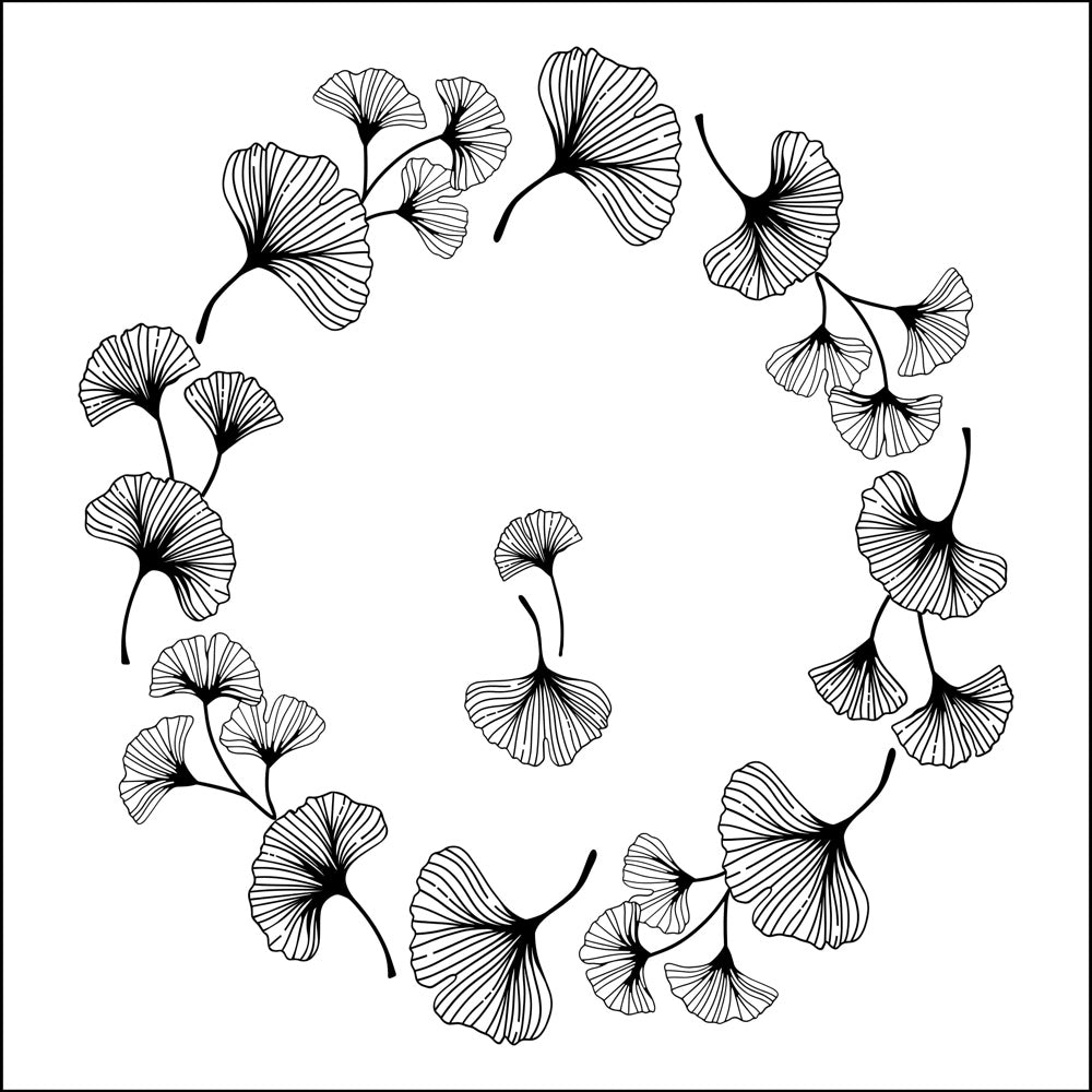 Ginkgo Wreath hat burning design for wide brim hats