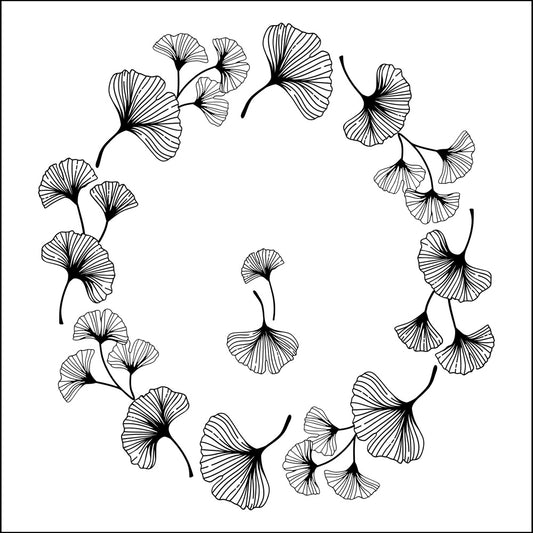 Ginkgo Wreath hat burning design for wide brim hats