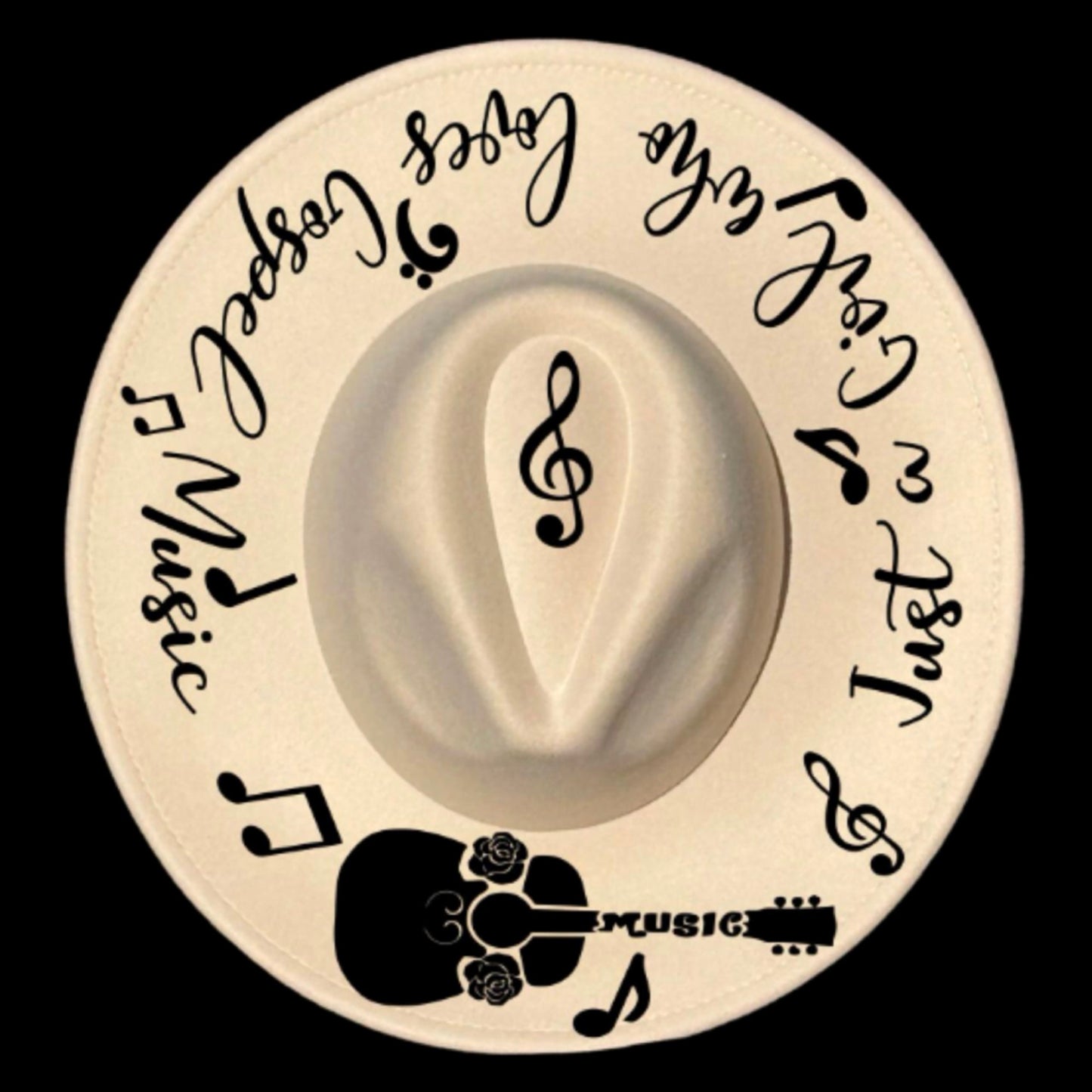 Just A Girl Who Loves Gospel Music Traceable Wide Brim Hat Burning Design