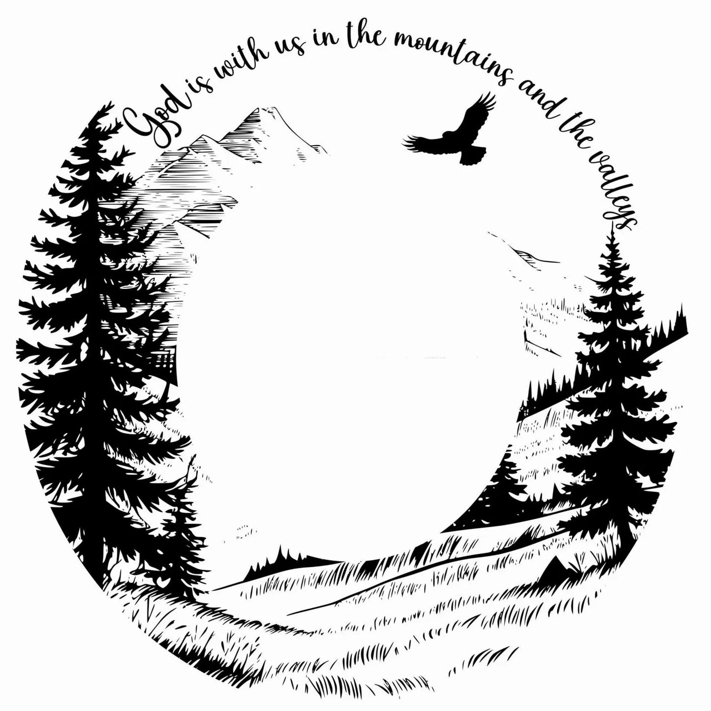 God Is With Us hat burning design for wide brim hats