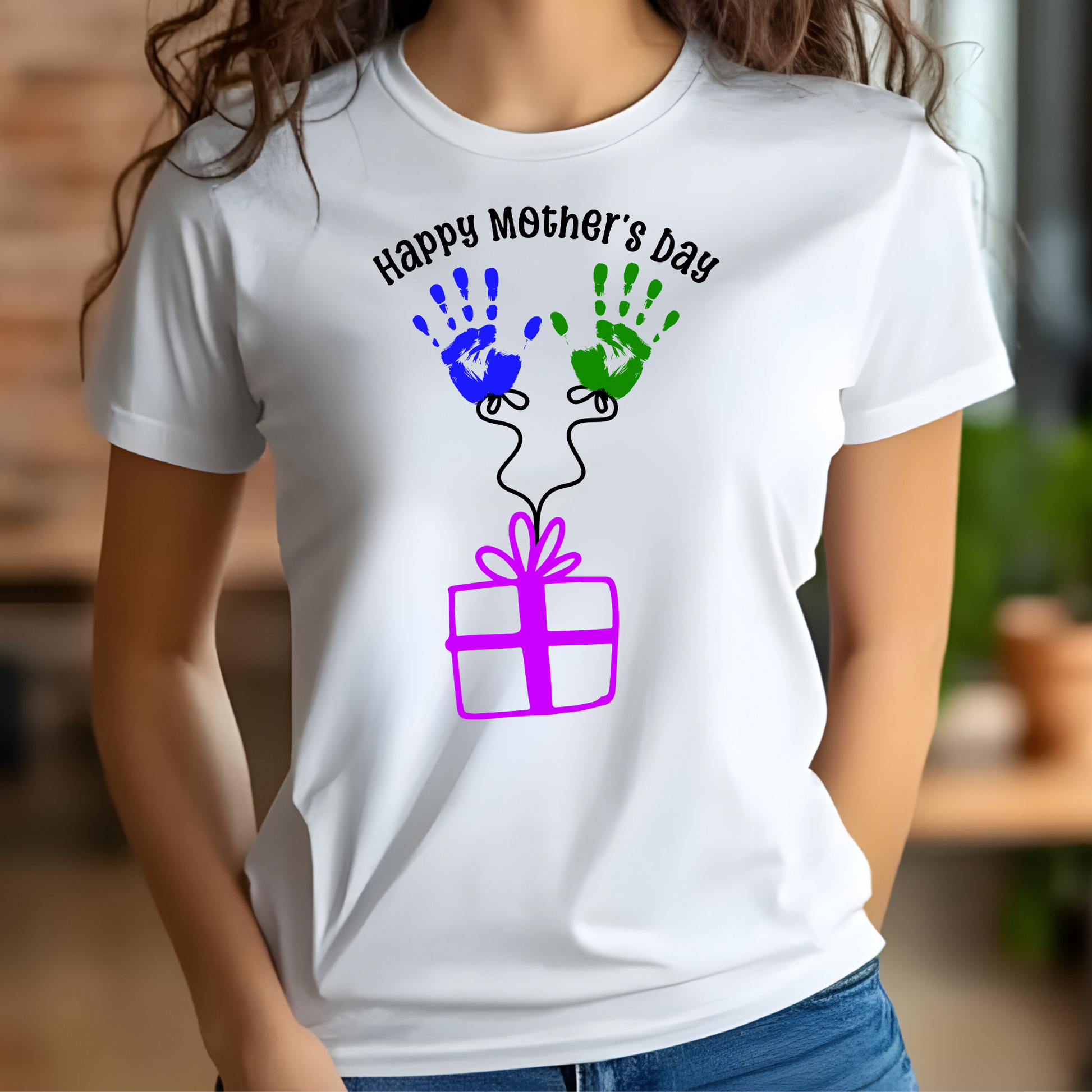 Happy Mother’s Day Handprints digital design on a t-shirt