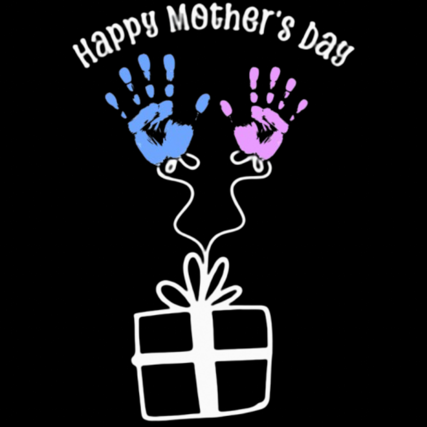 Happy Mother’s Day Blue and Pink Handprints digital design