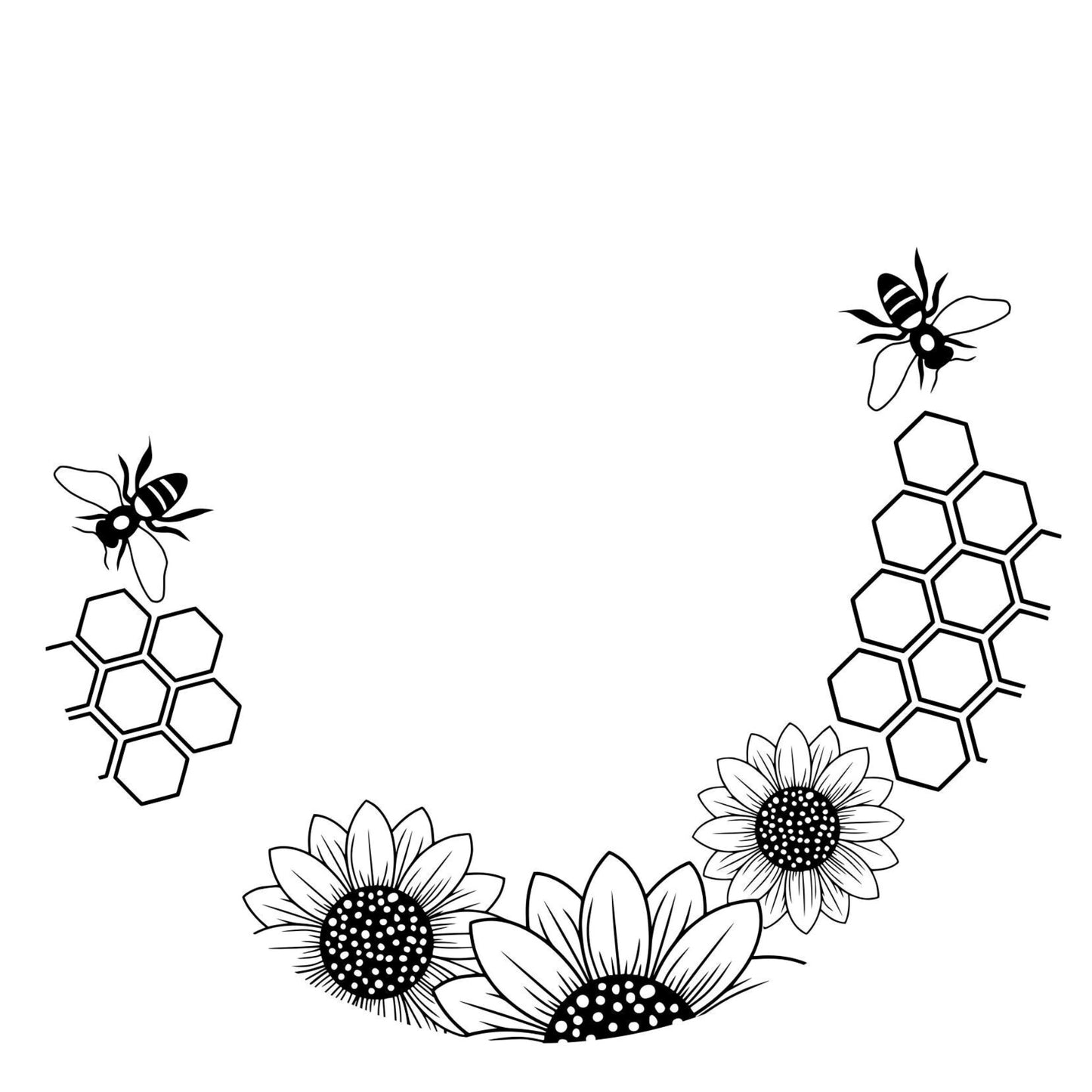 Honeycomb Sunflowers hat burning design for narrow brim hats