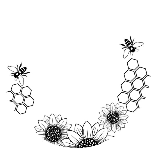 Honeycomb Sunflowers hat burning design for narrow brim hats