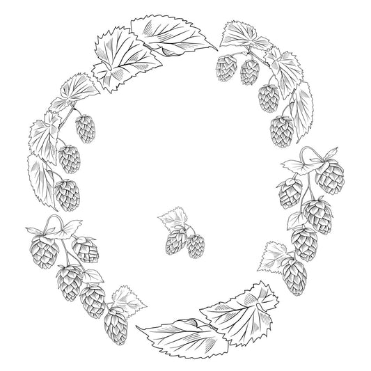 Hops Circle hat burning design for narrow brim hats