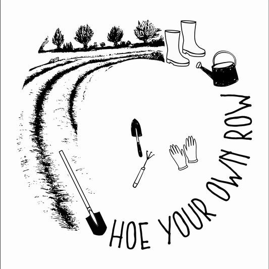 Hoe Your Own Row hat burning design for wide brim hats