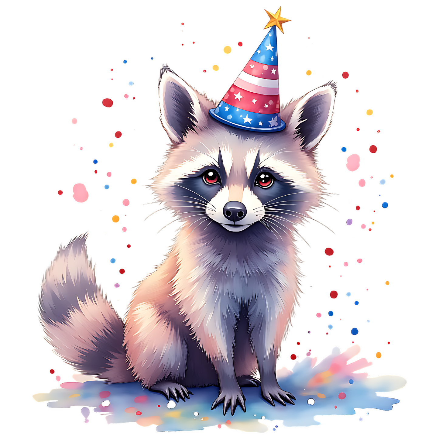 Independence Day Raccoon Party digital design