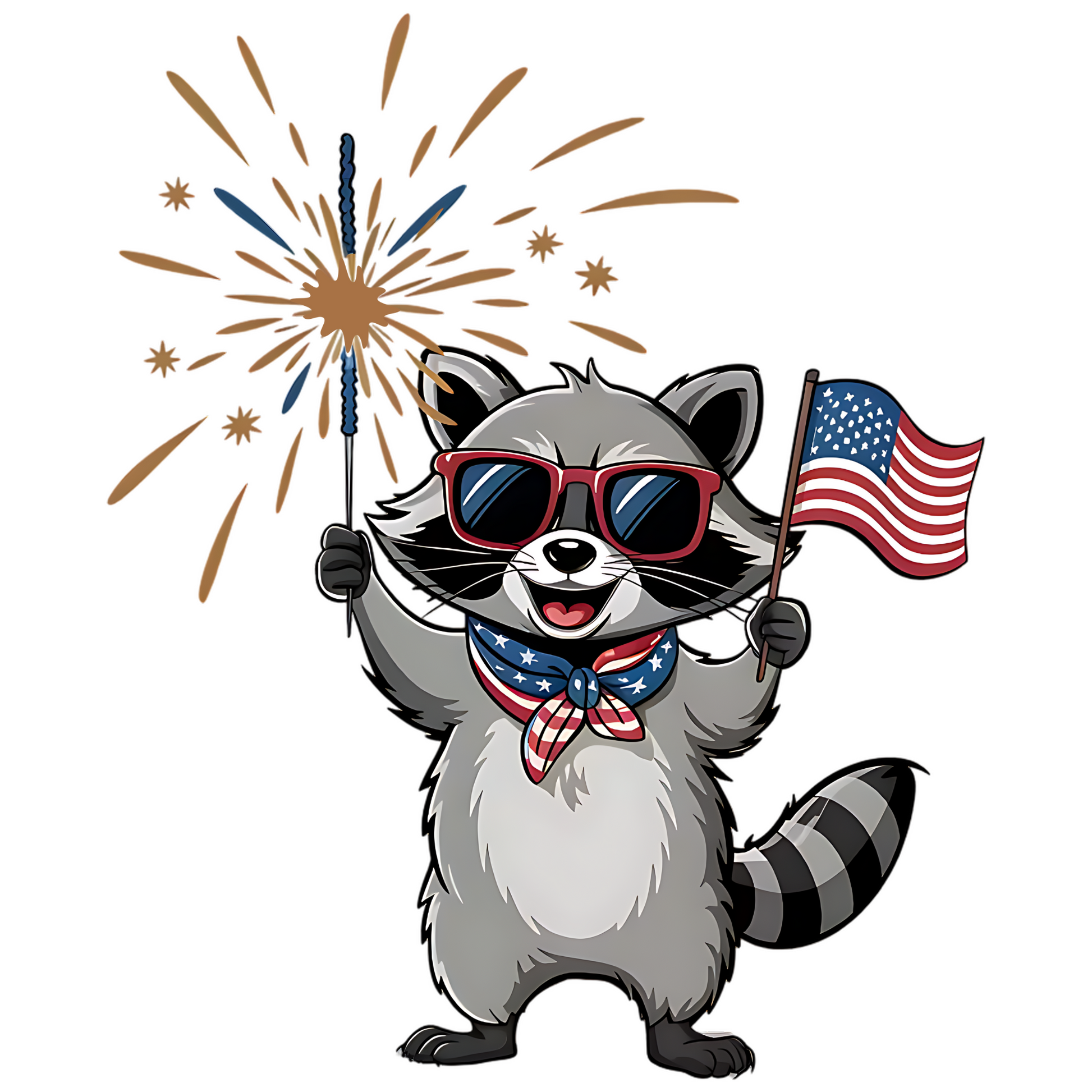 4th Of July Raccoon Celebration digital design