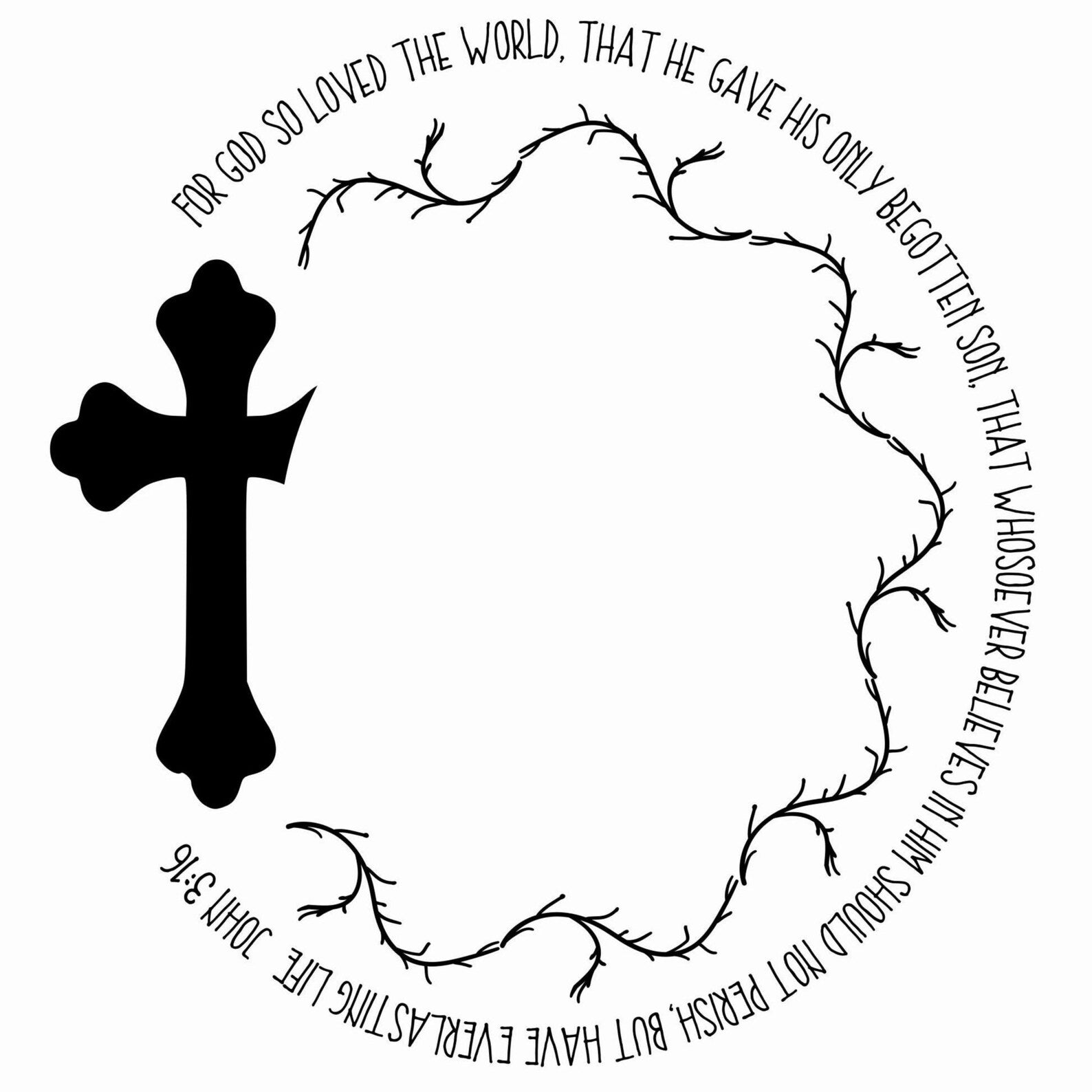 John 3:16 hat burning design for wide brim hats.