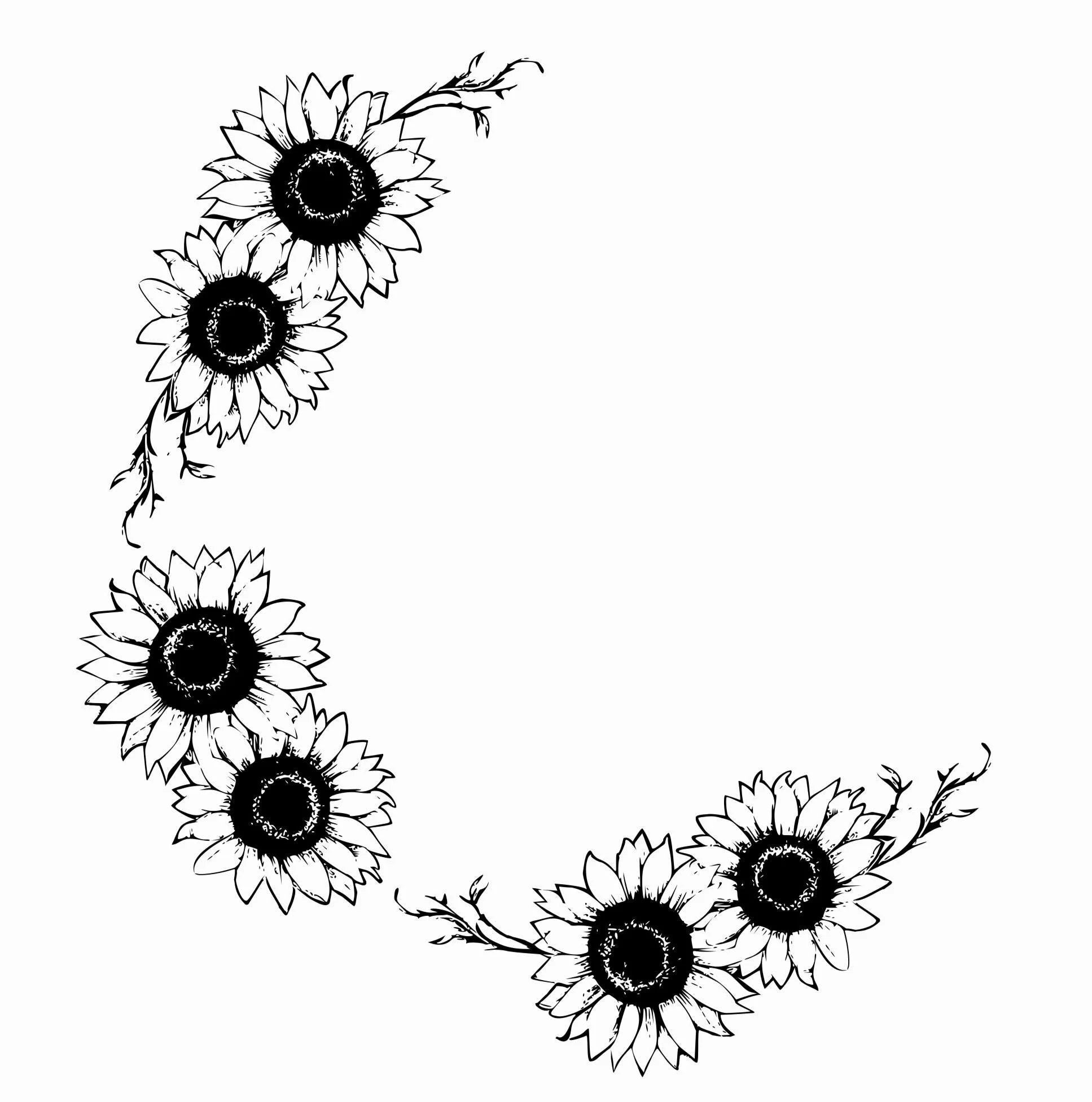 Large Sunflower Arch hat burning design for wide brim hats