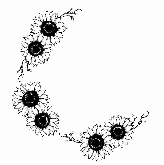 Large Sunflower Arch hat burning design for wide brim hats