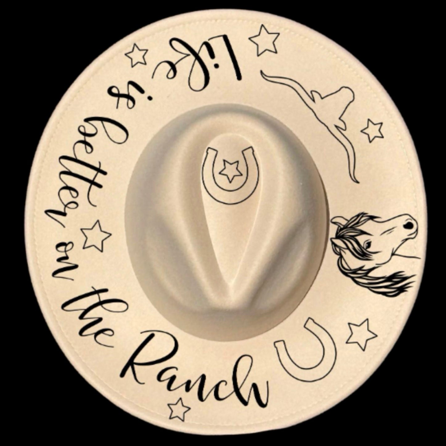 Life Is Better On The Ranch Wide Brim Hat Burning Design SVG PNG